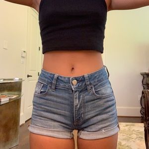American eagle dark wash denim shorts